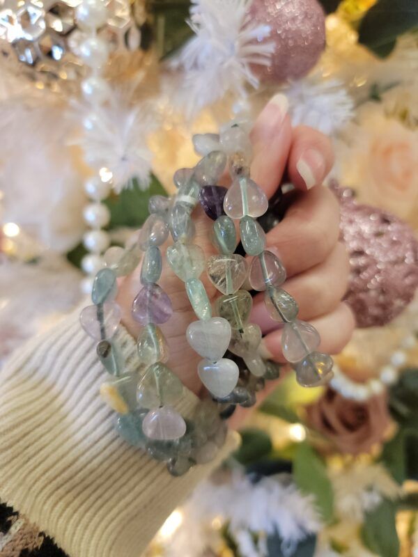 Rainbow Fluorite Heart Bracelet